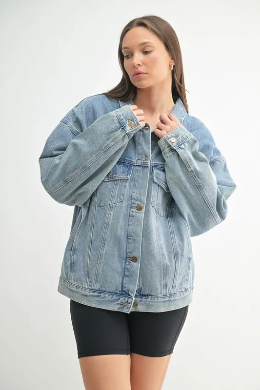 MONO B Boxy-Cut Denim Jacket in - photo