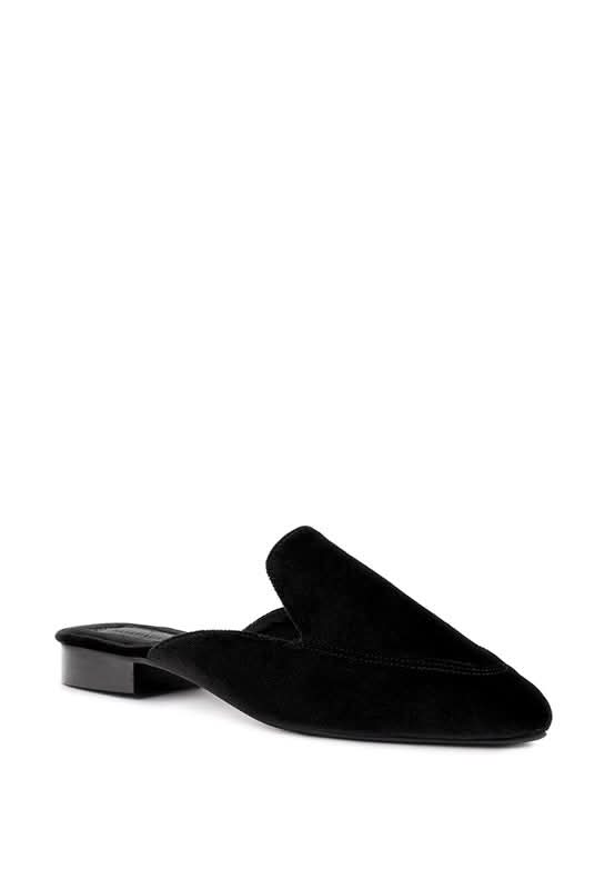 BATISTE Velvet Handcrafted Mules in Black - photo
