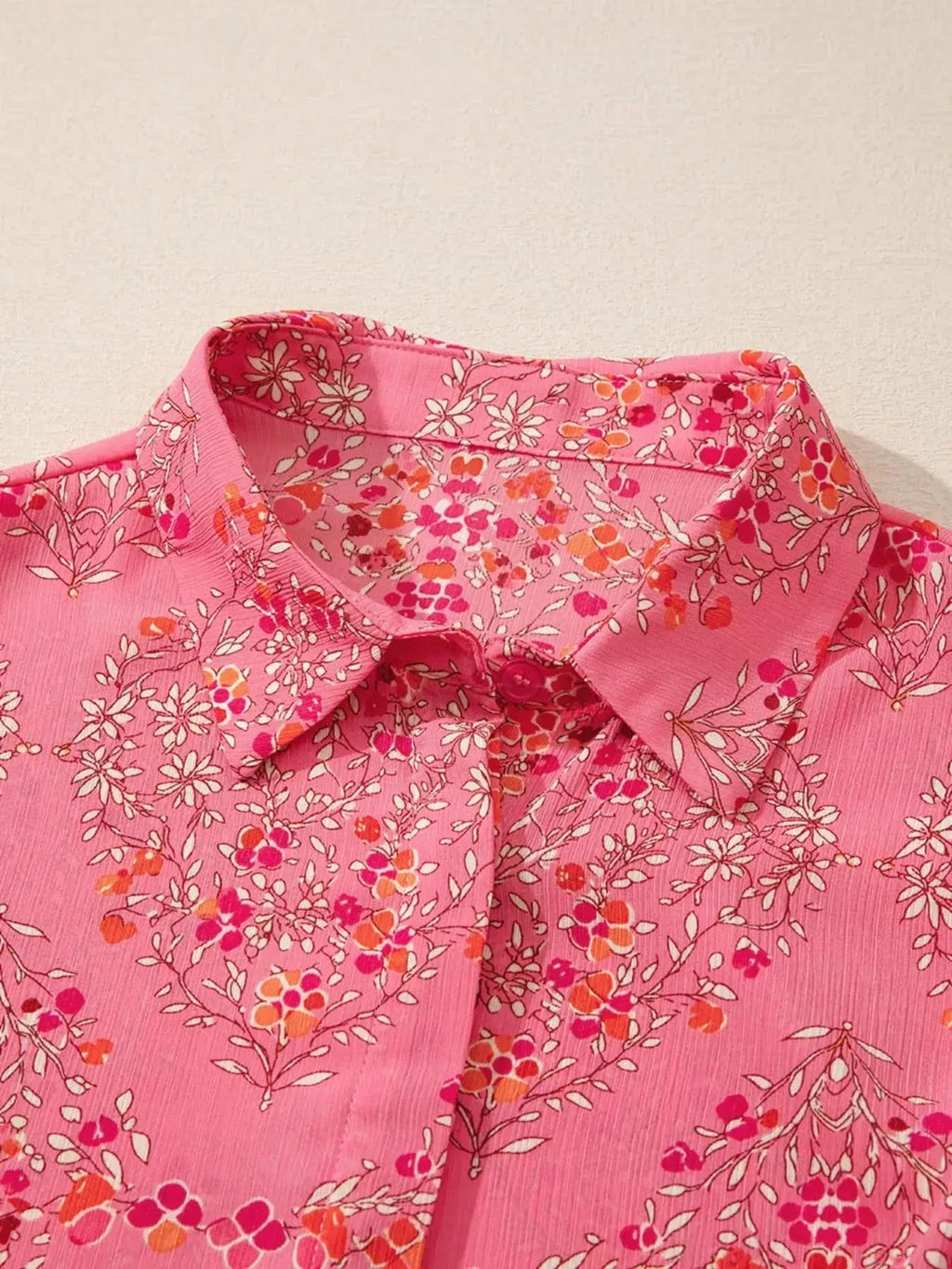 Floral Print Lantern Sleeve Loose Shirt - SwagglyLife Home & Fashion