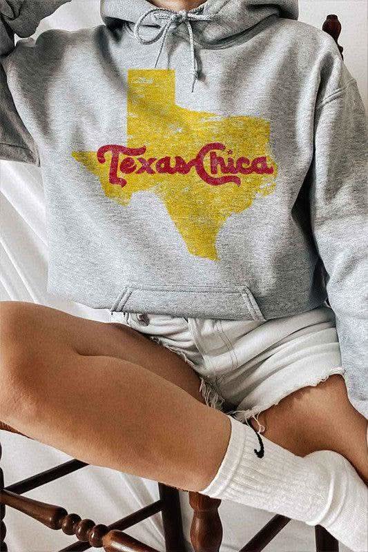 TEXAS CHICA Graphic Hoodie – Plus Size Vintage Street Style - SwagglyLife Home & Fashion
