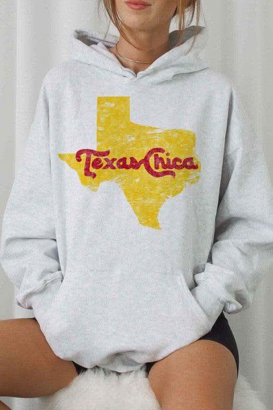 TEXAS CHICA Graphic Hoodie – Plus Size Vintage Street Style - SwagglyLife Home & Fashion