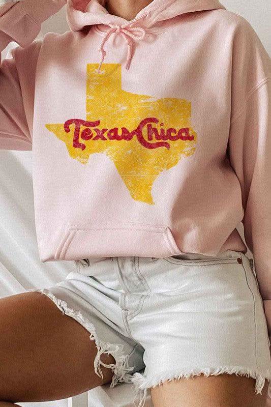 TEXAS CHICA Graphic Hoodie – Plus Size Vintage Street Style - SwagglyLife Home & Fashion