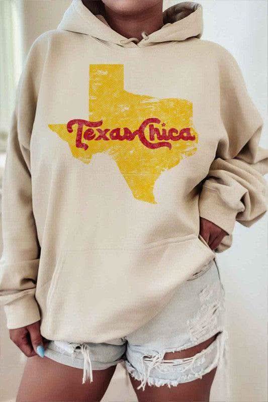 TEXAS CHICA Graphic Hoodie – Plus Size Vintage Street Style - SwagglyLife Home & Fashion
