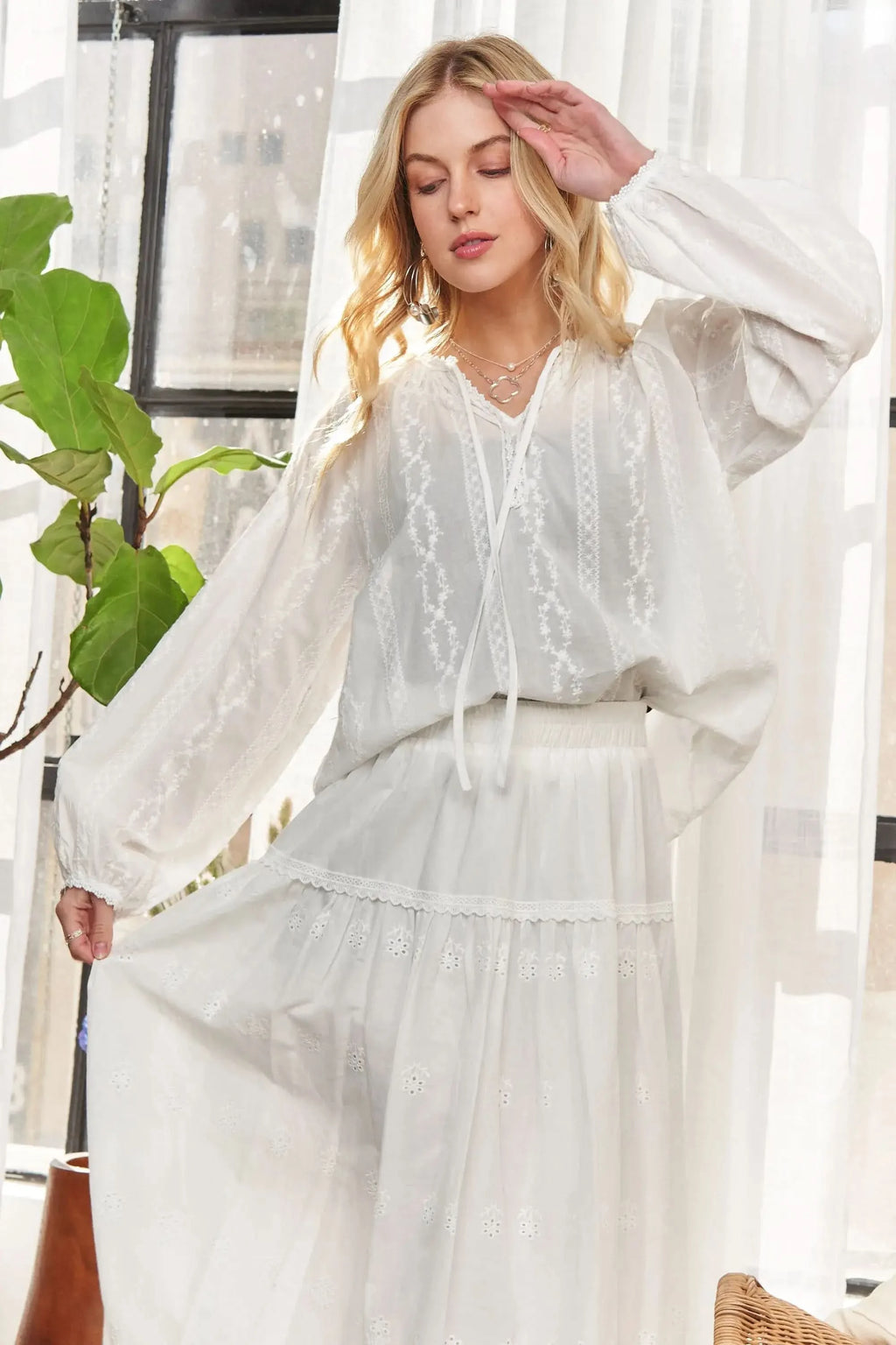 ADORA Cotton Peasant Top - SwagglyLife Home & Fashion