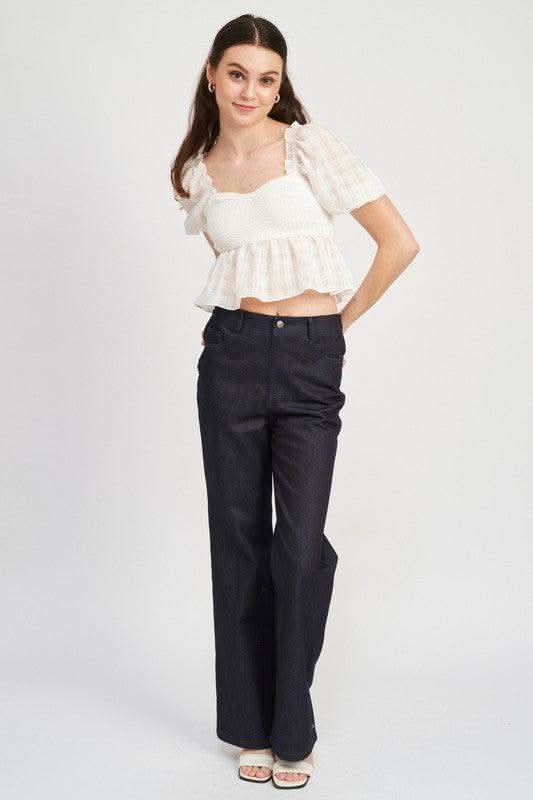 EMORY PARK Smocked Babydoll Top in - Shirts & Tops photo