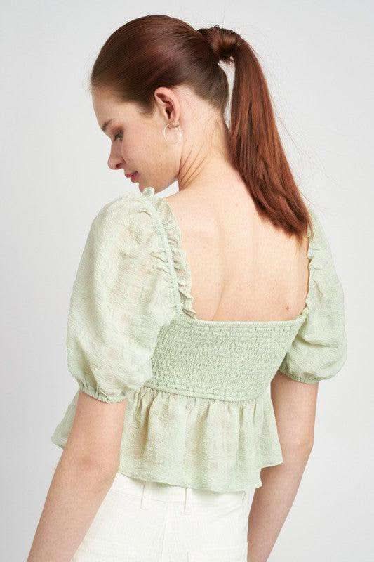EMORY PARK Smocked Babydoll Top in - Shirts & Tops photo