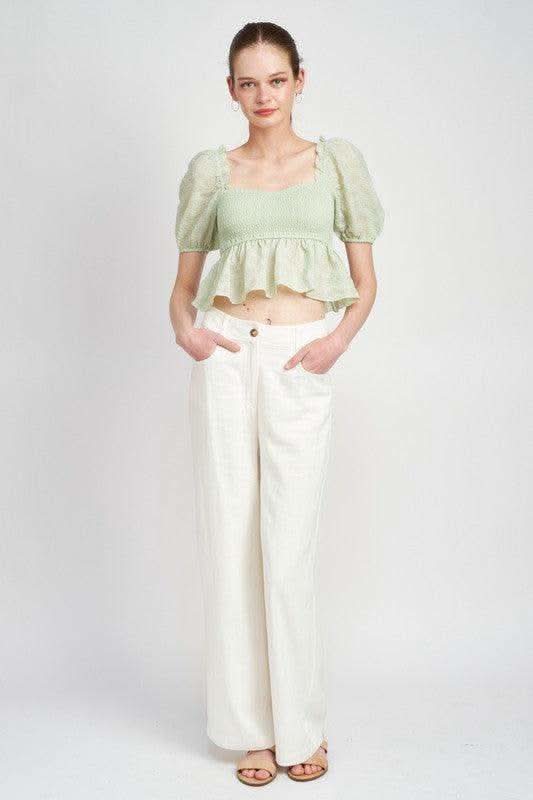 EMORY PARK Smocked Babydoll Top in - Shirts & Tops photo