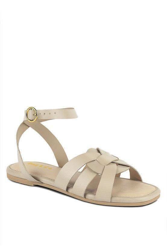Rag & Co ASHTON Flat Ankle Strap Sandals in BEIGE - Sandals photo