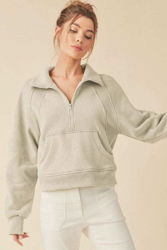 Aemi + Co Drea Half-Zip Hoodie - SwagglyLife Home & Fashion