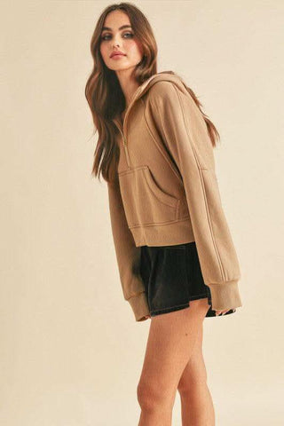 Aemi + Co Drea Half-Zip Hoodie - SwagglyLife Home & Fashion Aemi + Co Drea Half-Zip Hoodie - SwagglyLife Home & Fashion