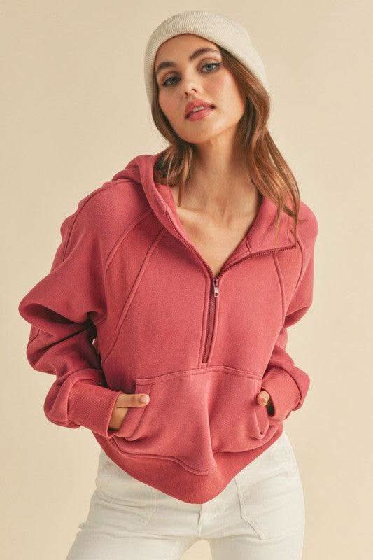 Aemi + Co Drea Half-Zip Hoodie - SwagglyLife Home & Fashion Aemi + Co Drea Half-Zip Hoodie - SwagglyLife Home & Fashion