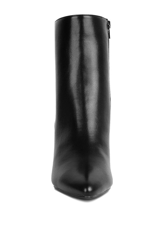 Kaira Metallic Accent Heel High Ankle Boots in - photo