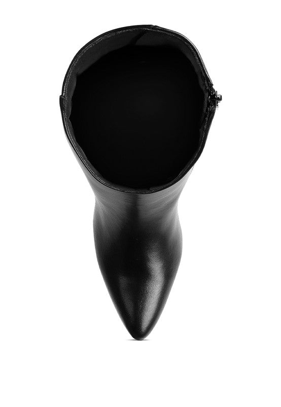 Kaira Metallic Accent Heel High Ankle Boots in - photo