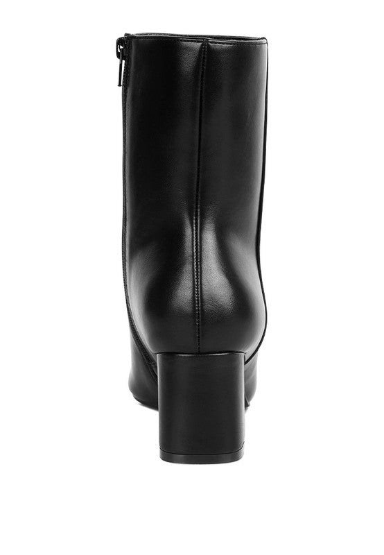 Kaira Metallic Accent Heel High Ankle Boots in - photo