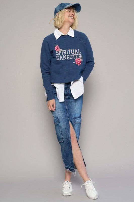 Denim Lab USA Cargo Pocket Long Skirt - SwagglyLife Home & Fashion