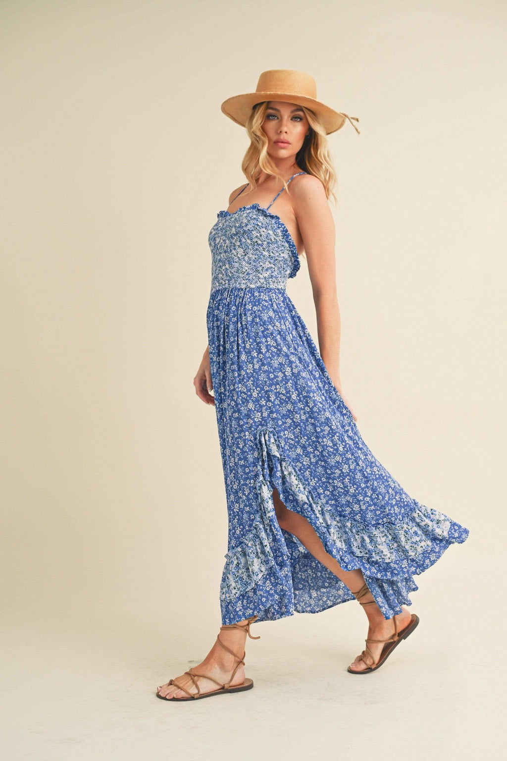 Aemi + Co Ditsy Floral Ruffled Hem Maxi Cami Dress in - dresses photo
