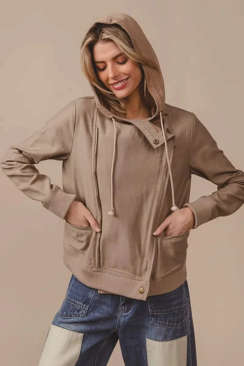 BiBi Textured Woven Rider Jacket in - photo