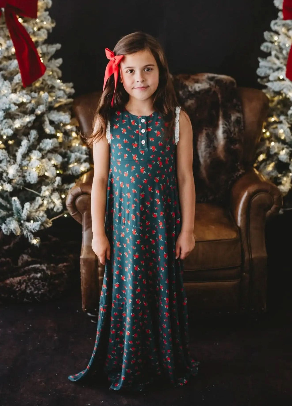 *PREORDER* Christmas Rose Maxi Gown in - Loungewear photo