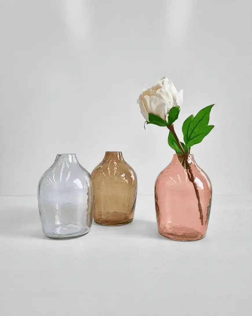 Haley Handblown Hammered Bud Vase in - Vase photo