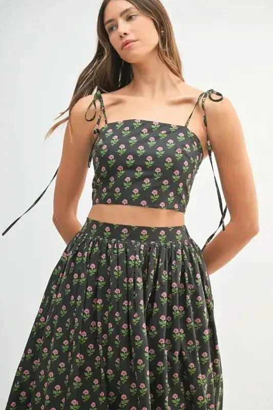 MABLE Floral Crop Top and Skirt Set in - photo