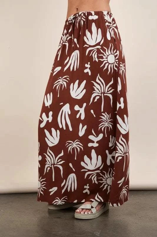 VERY J Printed Resort Midi Skirt - SwagglyLife Home & Fashion VERY J Printed Resort Midi Skirt - SwagglyLife Home & Fashion