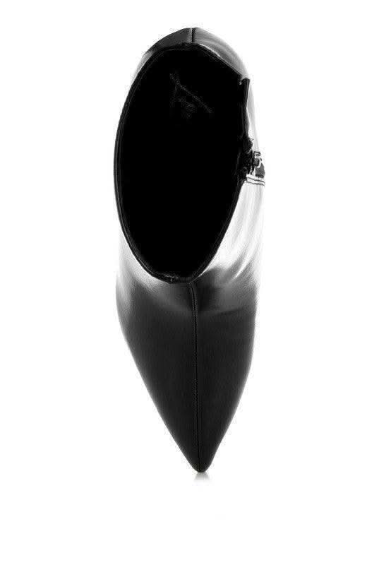 Thymus Faux Leather Kitten Heel Boots in - photo