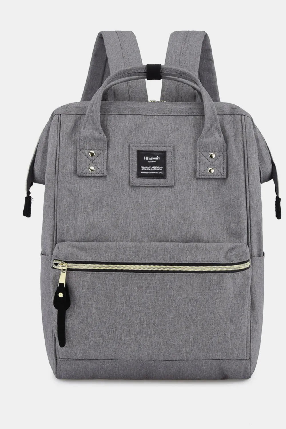 Himawari Waterproof Canvas Backpack Bag with Side Pockets in Dark Gray One Size - photo