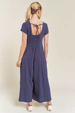 Linen Button Down Jumpuit - SwagglyLife Home & Fashion Linen Button Down Jumpuit - SwagglyLife Home & Fashion