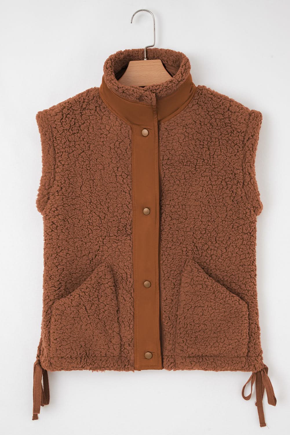 Evelyn Knot Side Plush Vest in - Vests photo