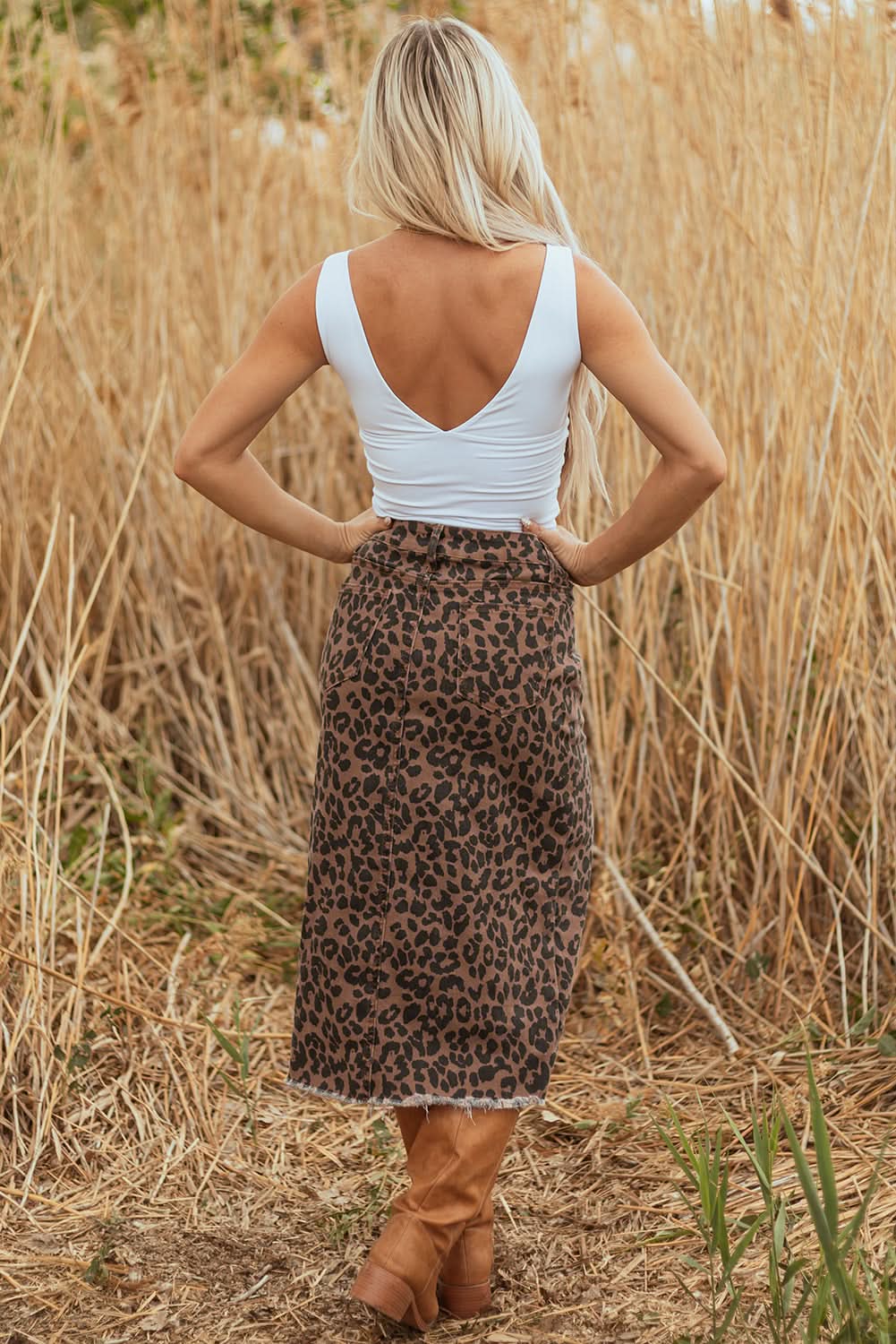 Jadecara Frayed Midi Skirt in - Skirts & Petticoat photo