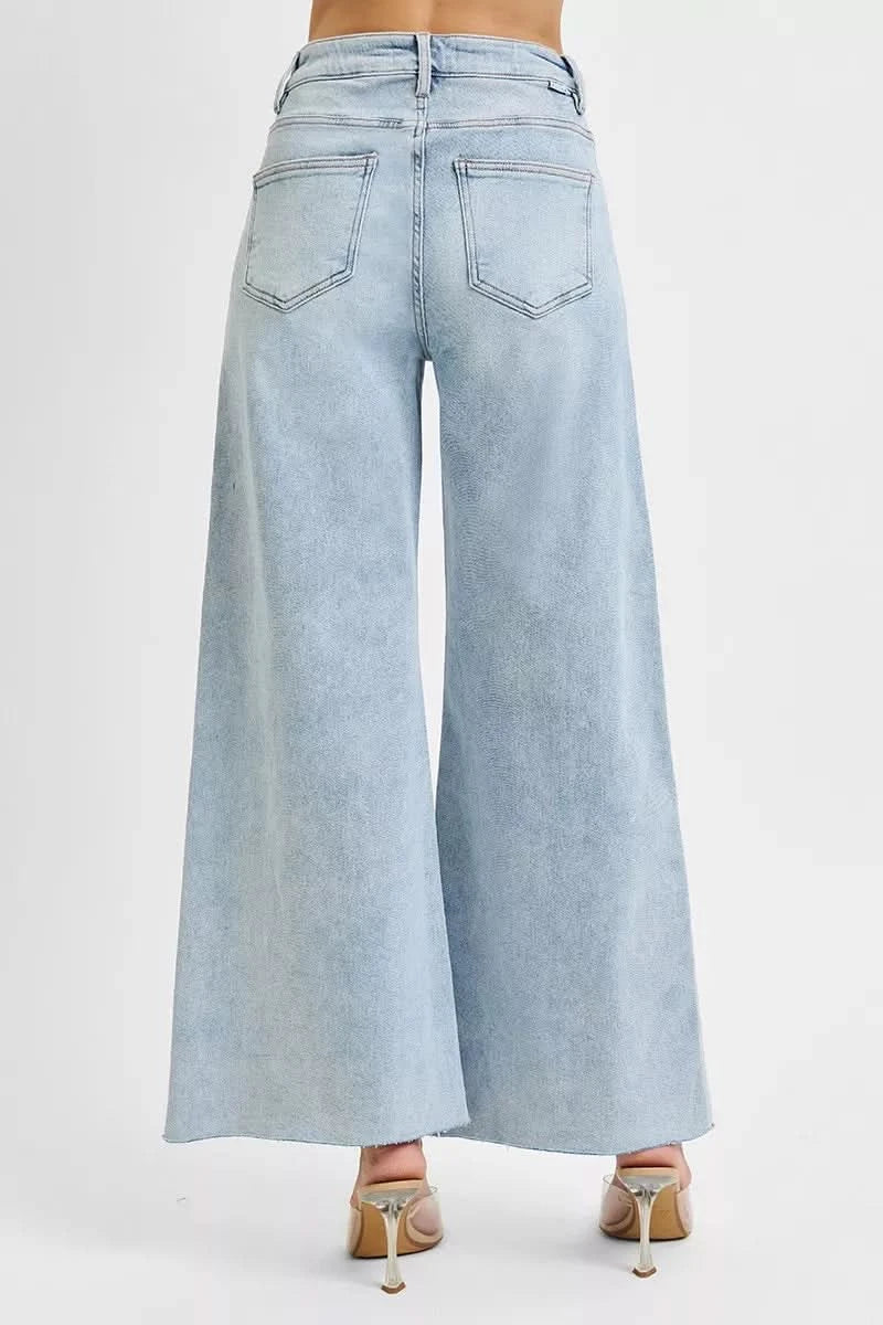 RISEN Full Size High Rise Ankle Wide Palazzo Jeans Plus Size in - photo