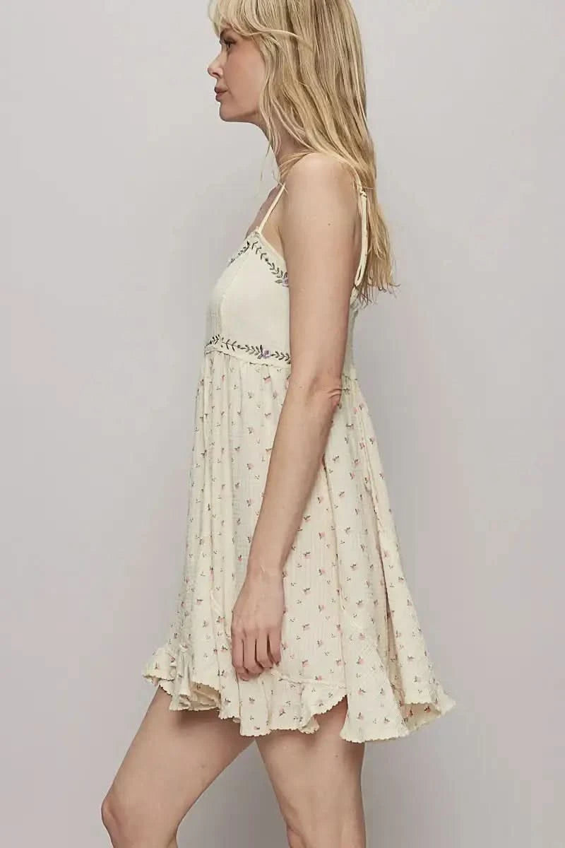 POL Ruffled Hem Floral Print Cami Mini Dress in - photo