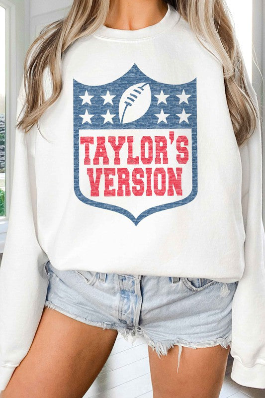 Taylor’s Version Football Graphic Sweatshirt – Plus Size in WHITE - photo