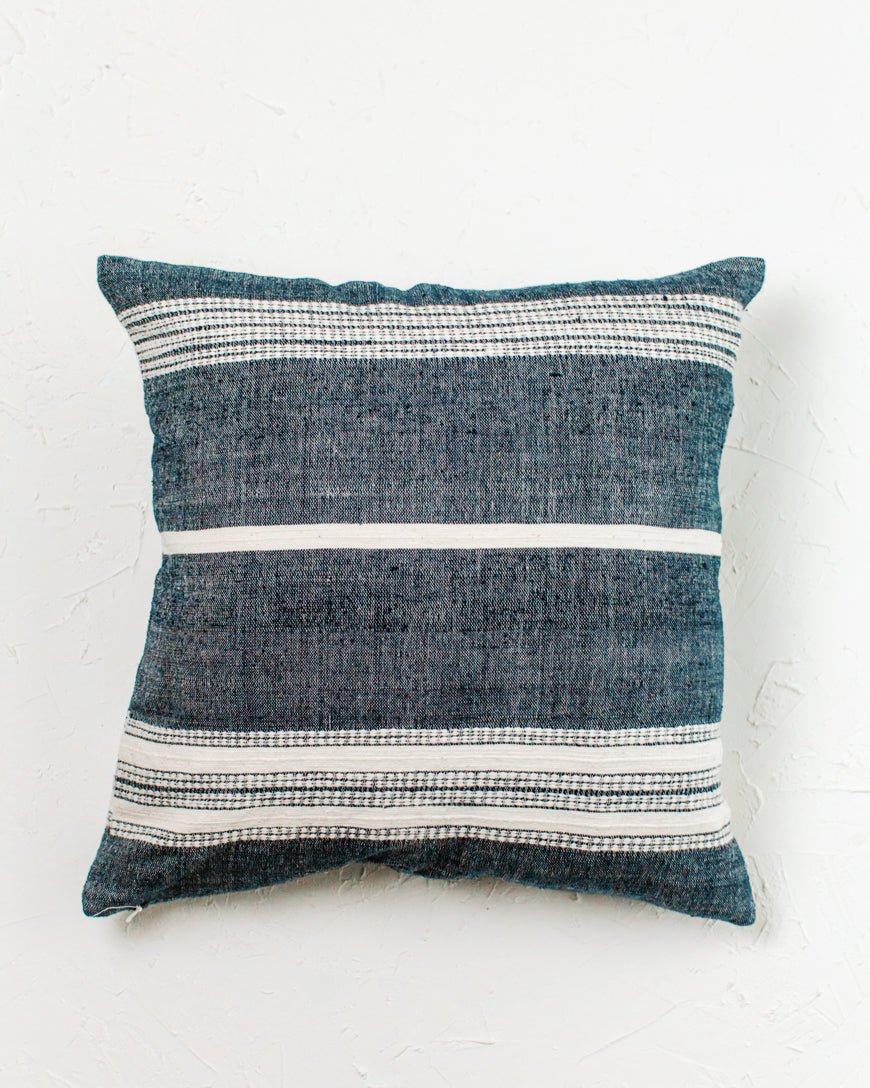 18" Aden Throw Pillow in Navy with Natural - Throw Pillows photo