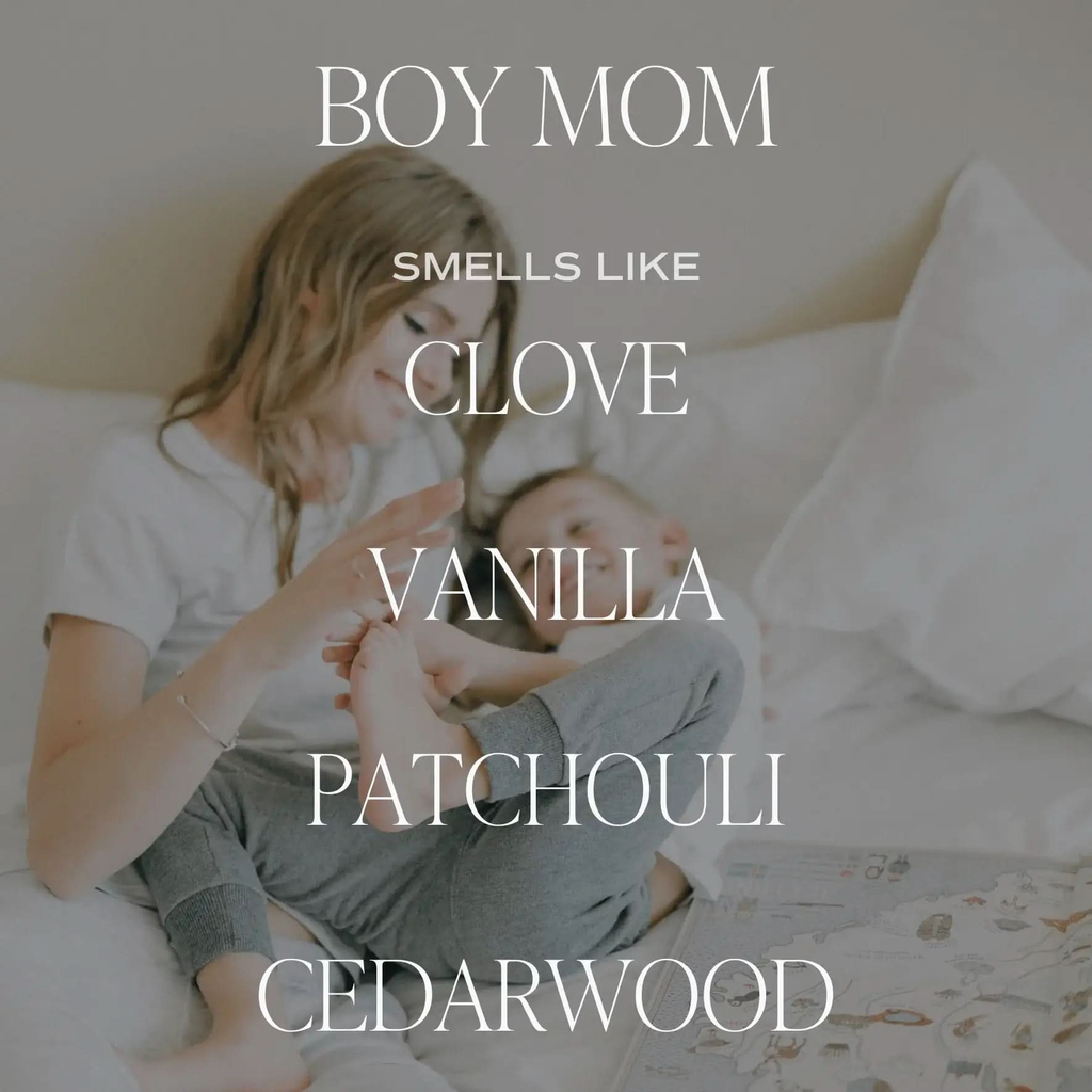 Boy Mom Soy Candle - Clear Jar - 9 oz (Palo Santo Patchouli) in - Candles photo
