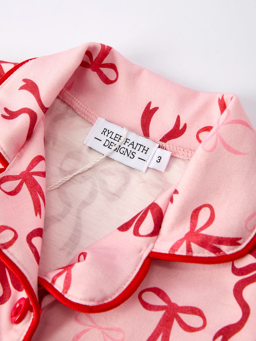 Bow Girls Pajama Set with Furry Trim -