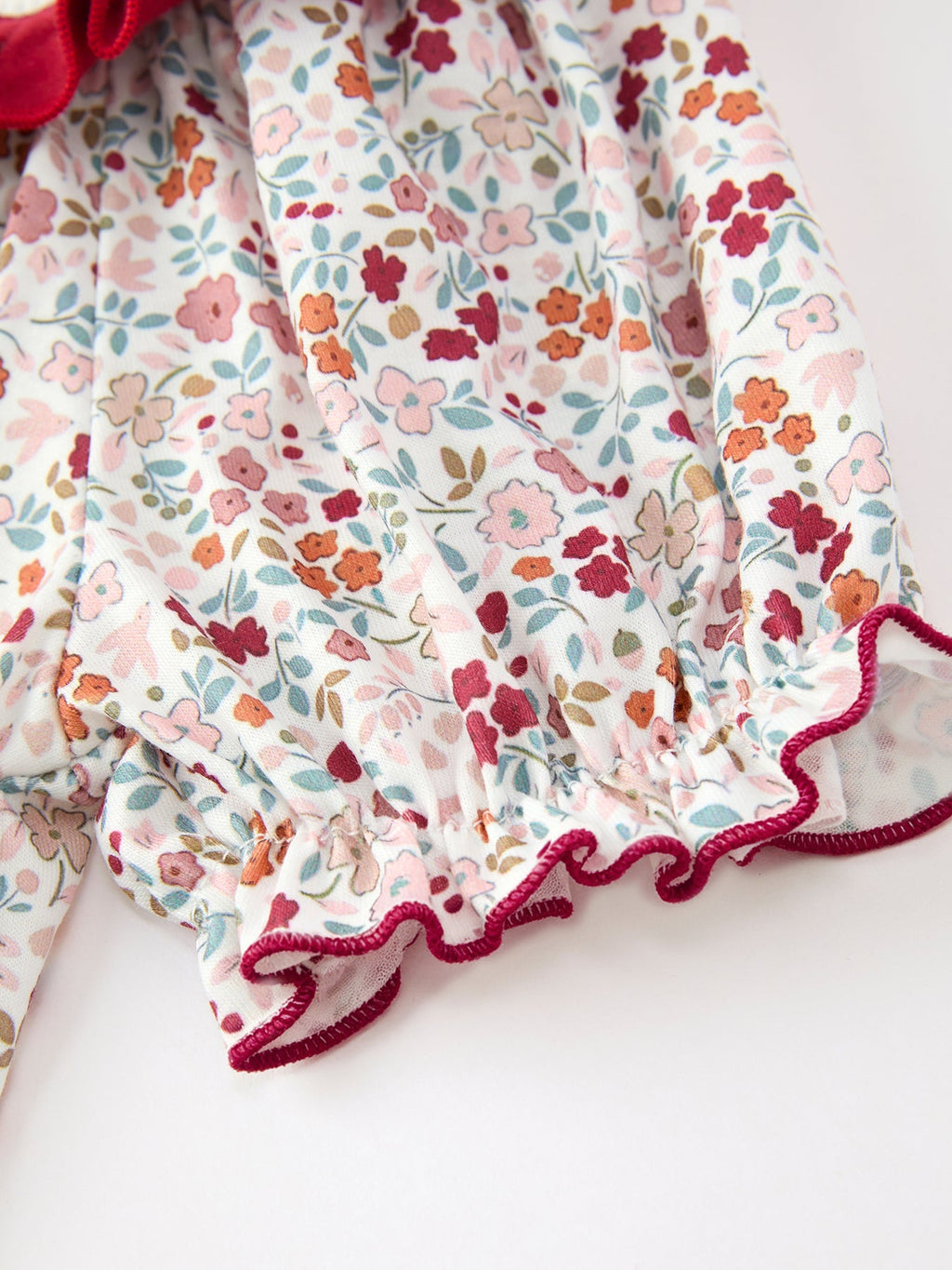 Fall Pumpkin Embroidery Girls Dress Floral Ruffle Collar Dress -