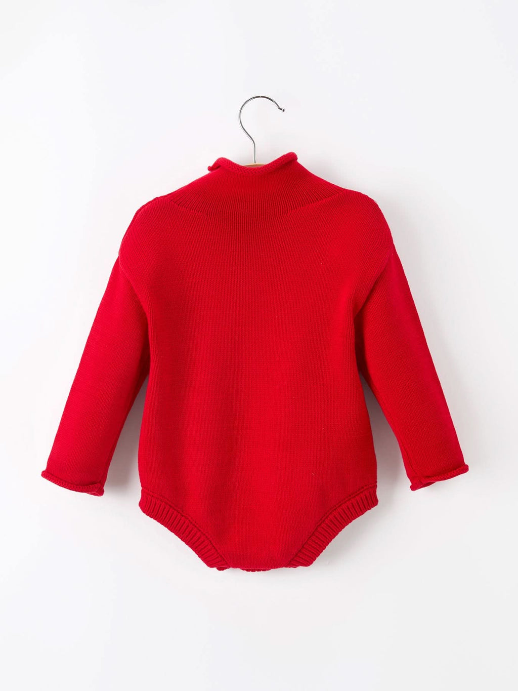 Baby Girls Christmas Red Knit Tree Appliqué Romper -