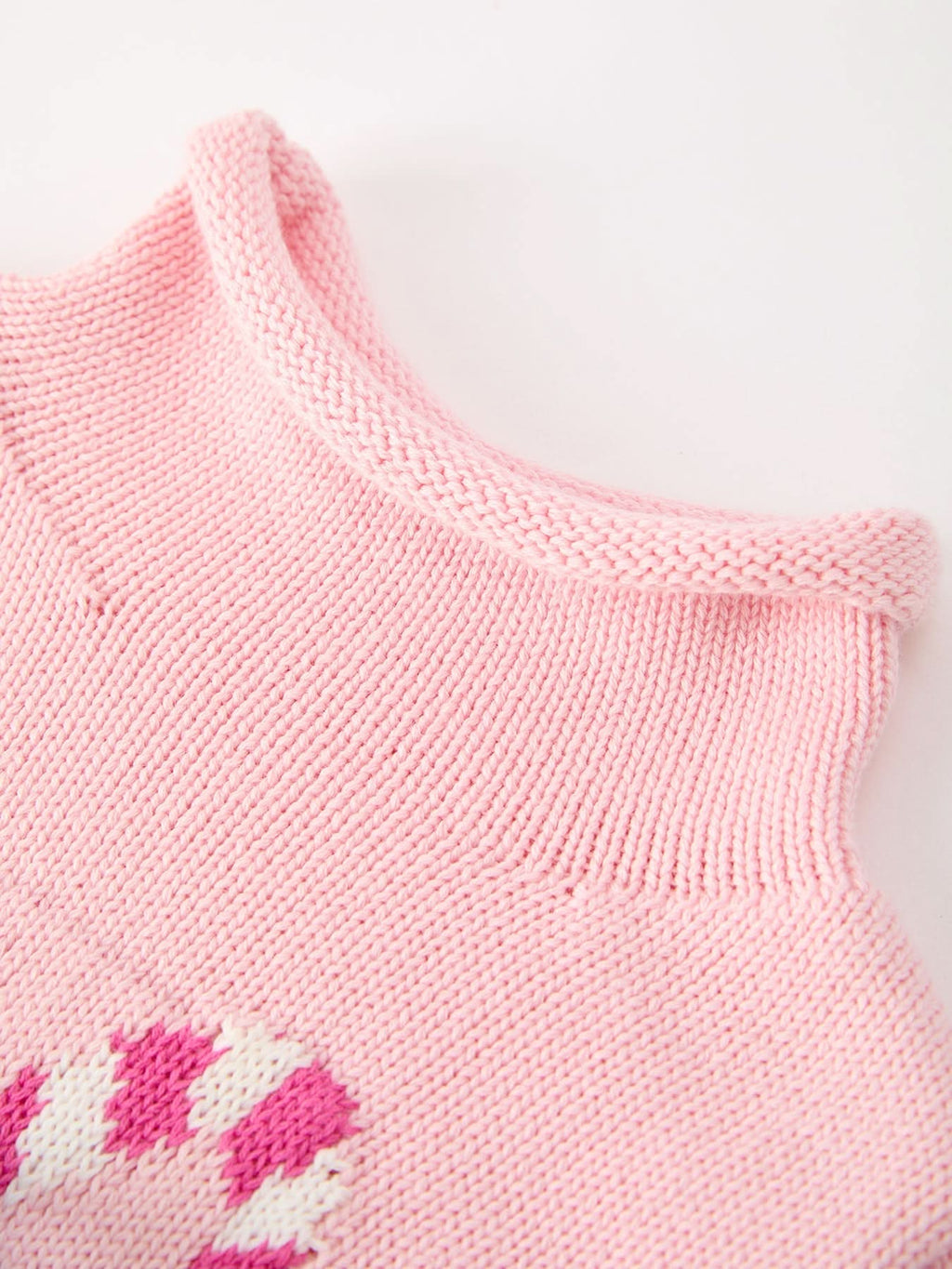 Christmas Candy Cane Bow Knit Baby Girls Romper -