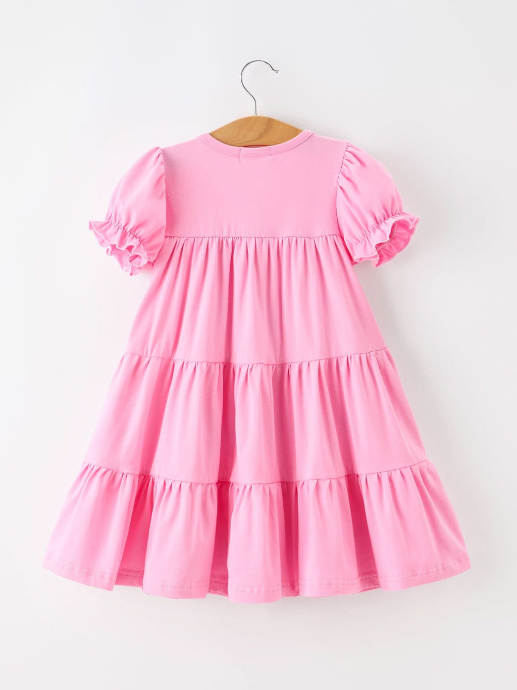 Christmas Santa Embroidery Girls Dress Ruffle Sleeve -