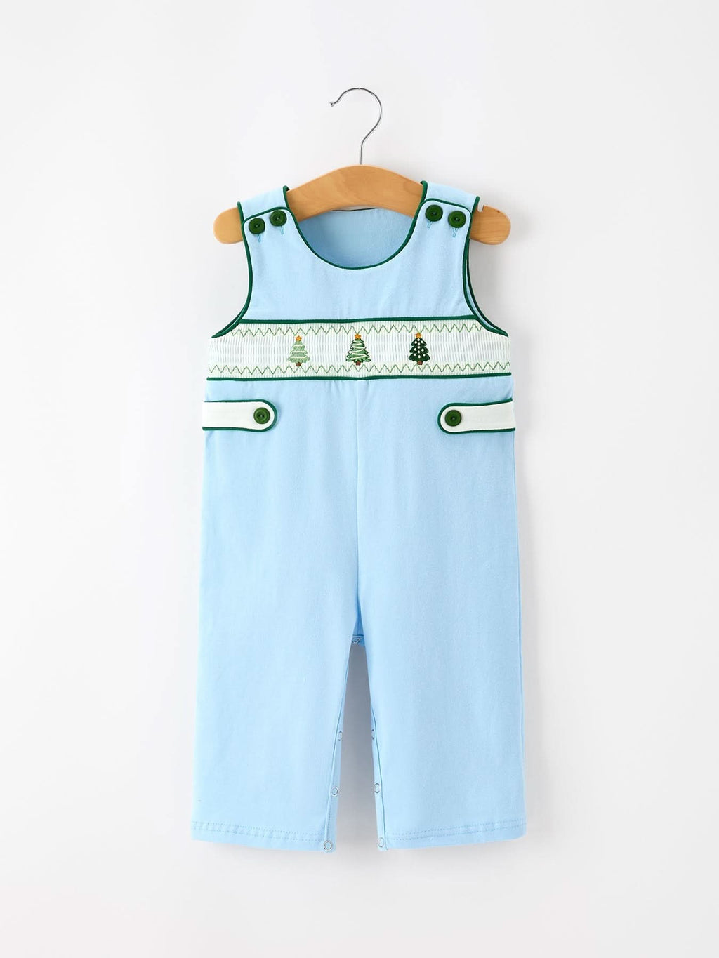 Christmas Boys Blue Christmas Tree Embroidered JonJon -