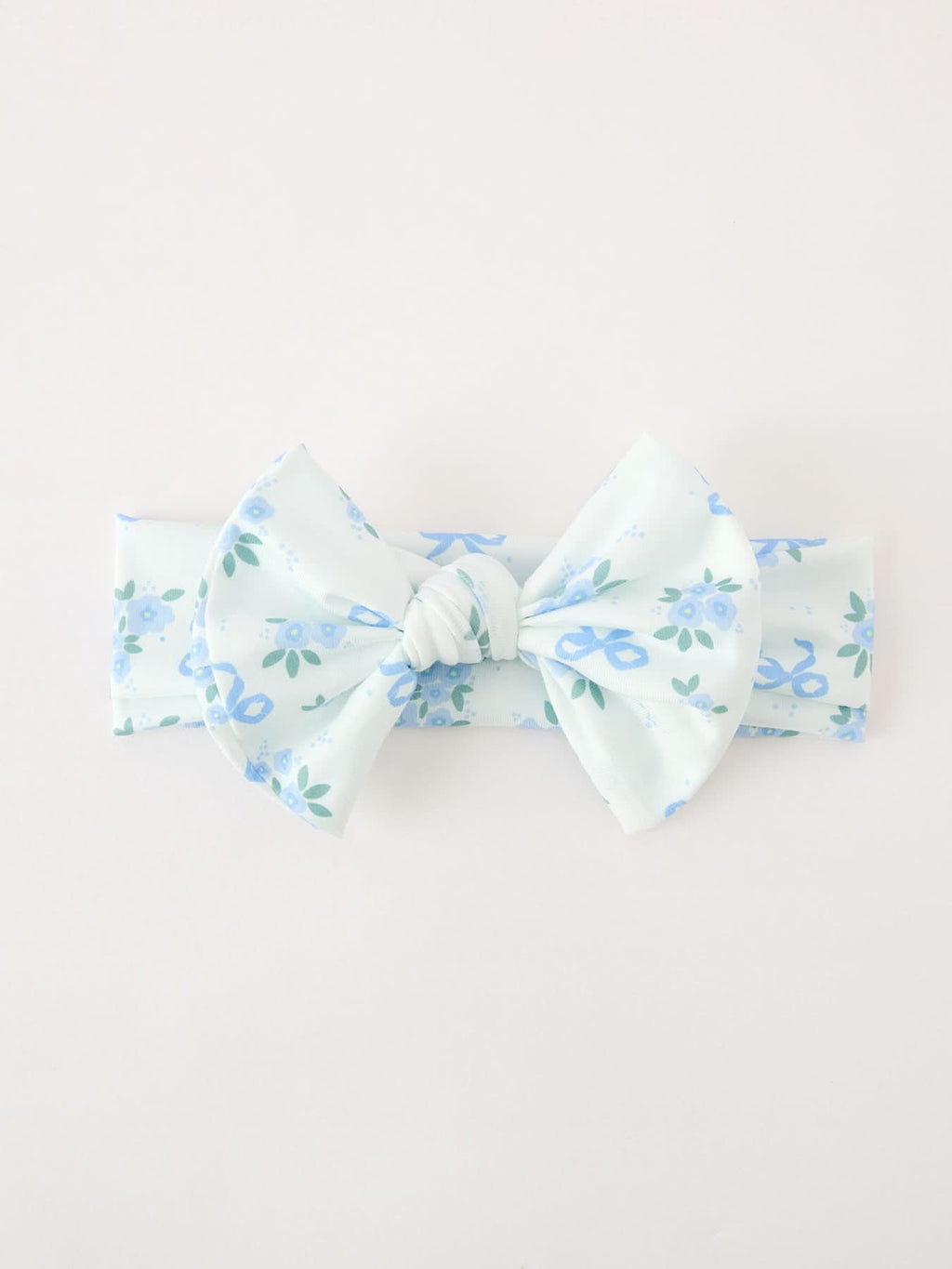 FALL Baby Girls Blue Floral Bow Headband -