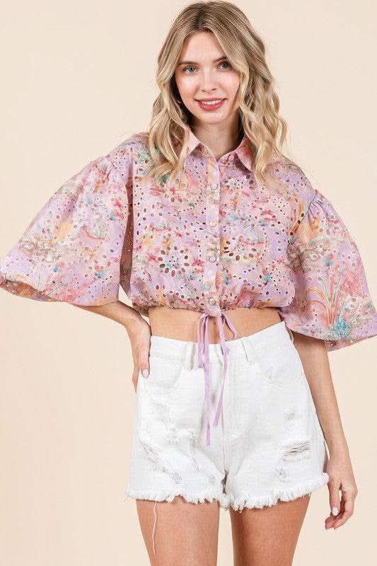 GeeGee Eyelet Crop Top - SwagglyLife Home & Fashion