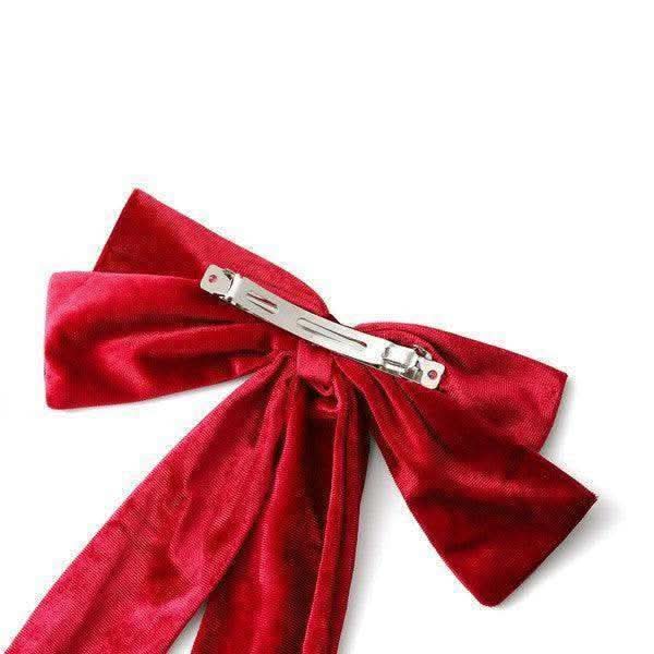 Clip Velvet Long Barrette Hair Bows in - photo
