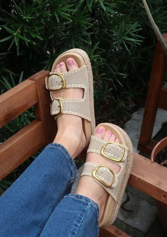 Clara Wedges with Adjustable Straps in Taupe - photo