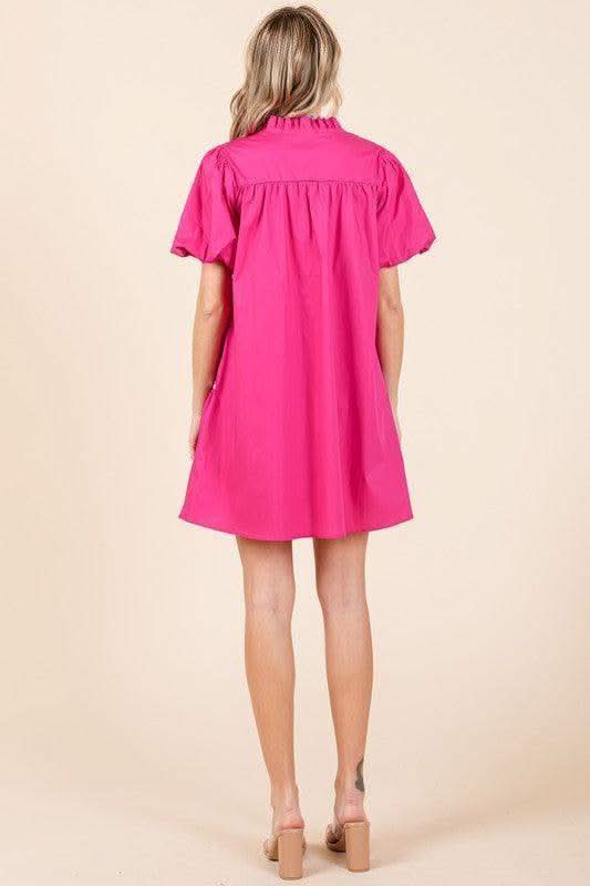 GeeGee Piping Detailed Babydoll Mini Dress in - Dresses photo