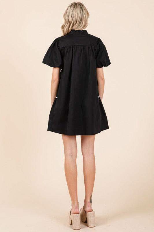 GeeGee Piping Detailed Babydoll Mini Dress in - Dresses photo