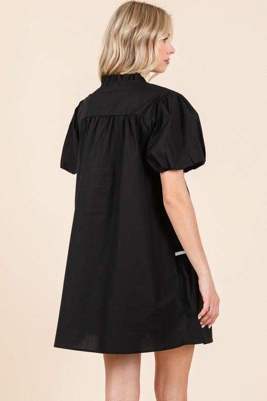 GeeGee Piping Detailed Babydoll Mini Dress in - Dresses photo