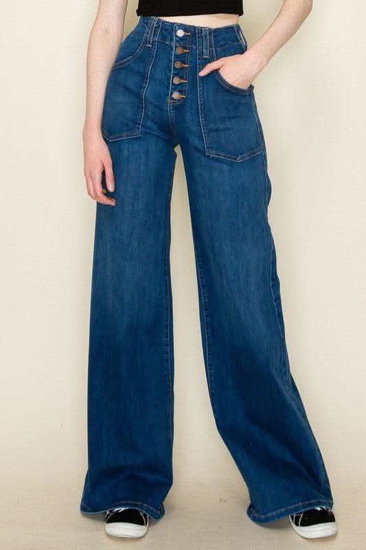 Vintage Western High Waist Flare Jeans - SwagglyLife Home & Fashion