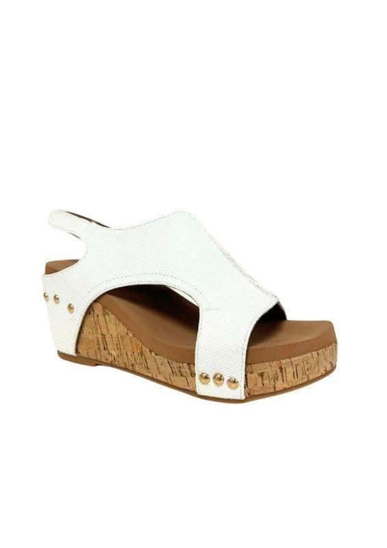 Hannah Thick Sole Roman Wedges – Platforms in White Raffia - photo